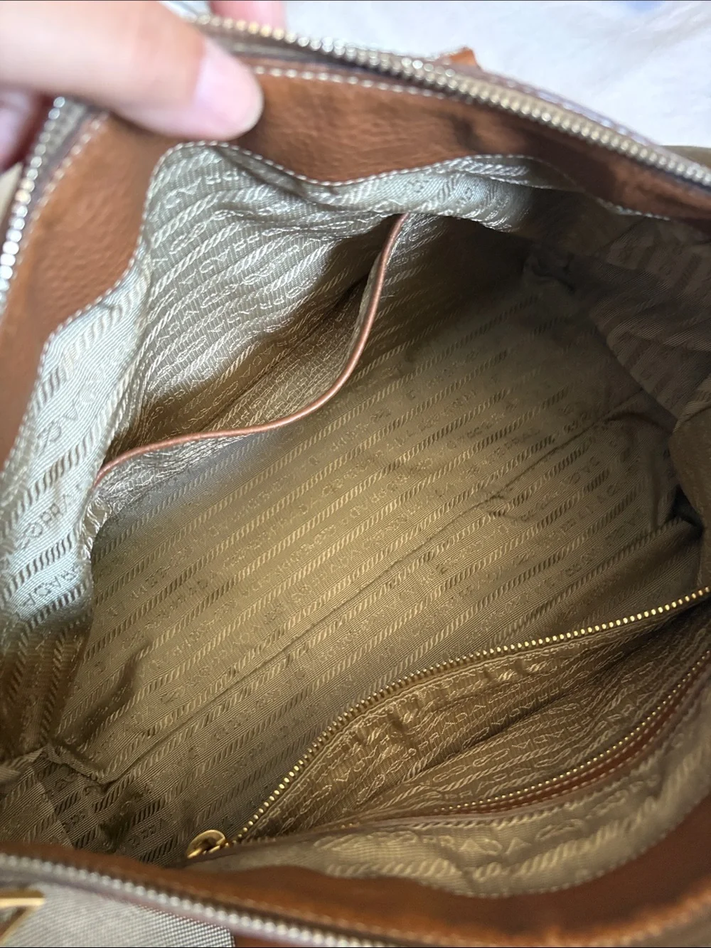 Prada handbag with Tan Leather Trim
